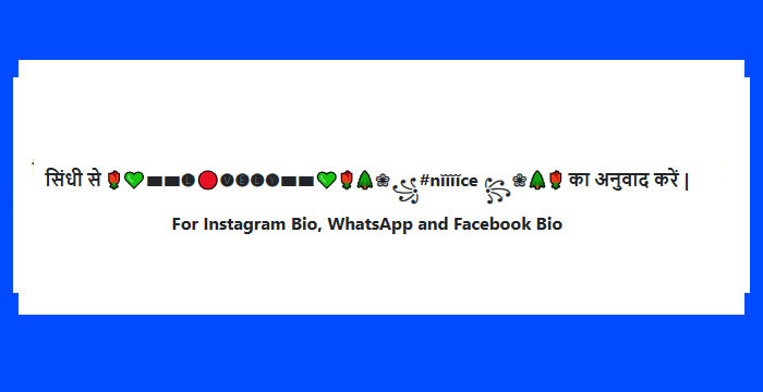 सिंधी से 🌹💚▬▬🅛🔴🅥🅔🅛🅨▬▬💚🌹🌲❀꧁#nĭĭĭĭce ꧂❀🌲🌹 का अनुवाद करें | For Instagram Bio, WhatsApp and Facebook Bio